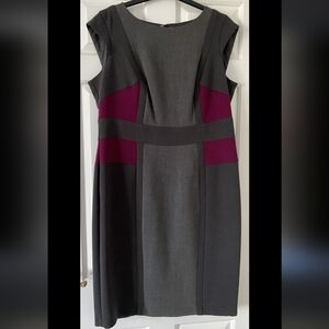 Marks & Spencer Purple and Gray Sheath Midi Dress